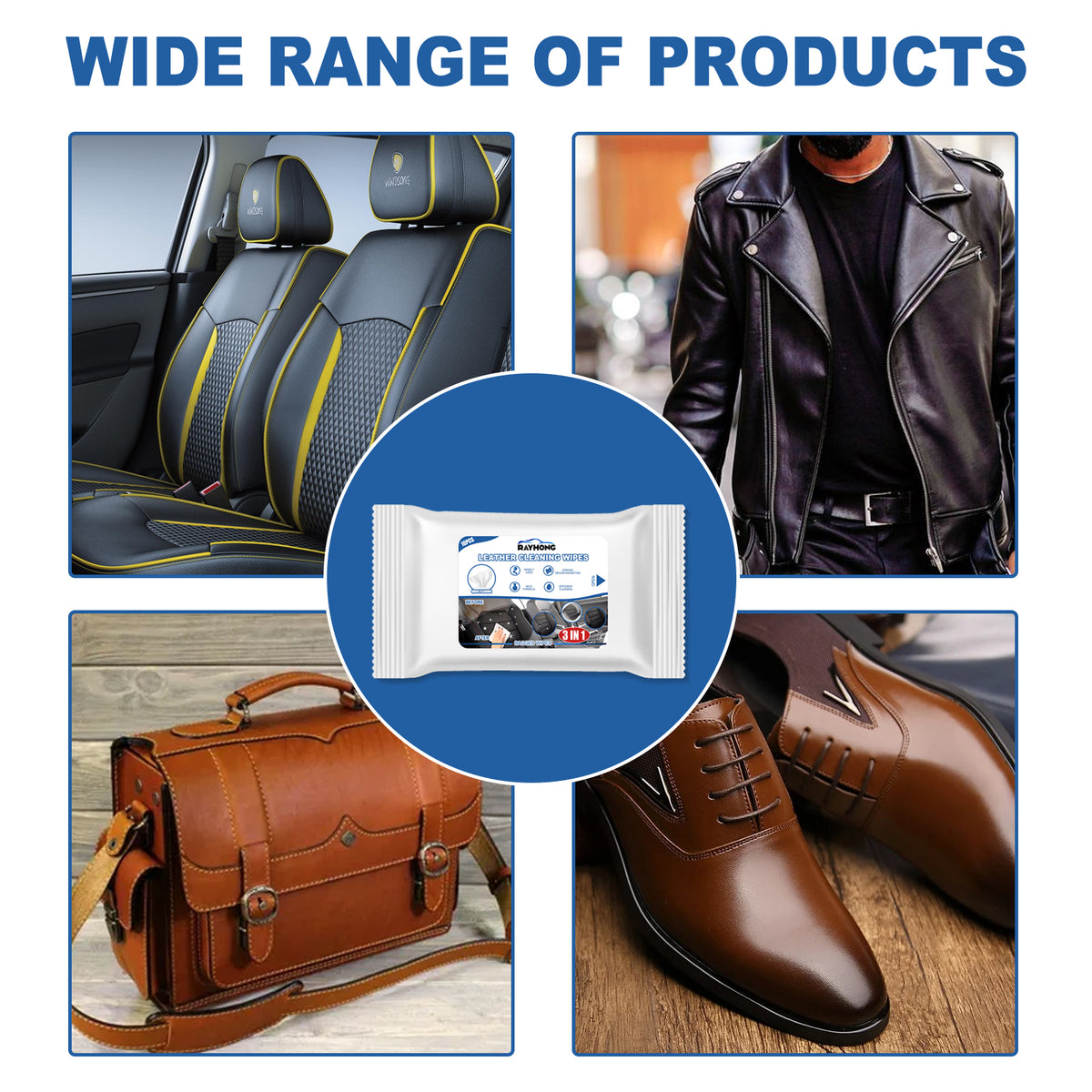 Leather Cleaning Wipes for Car Seats, Waterless Care