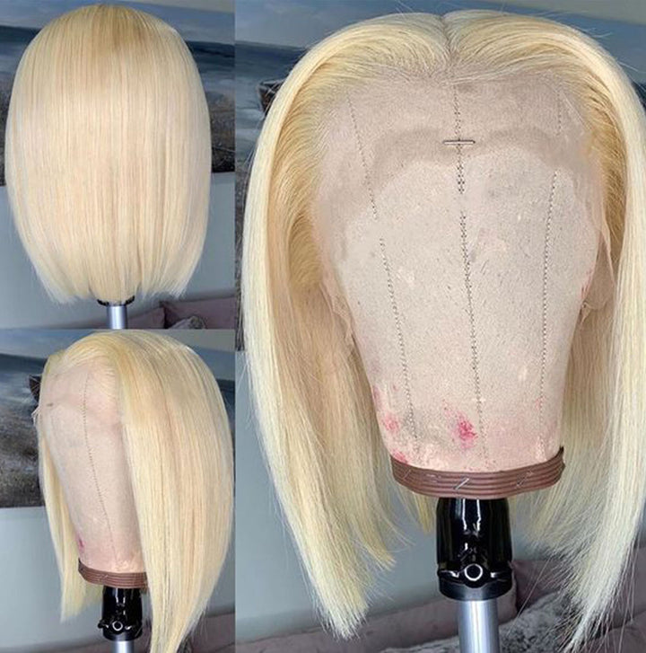613 Blonde Lace Front Bob Wig with Natural Hairline