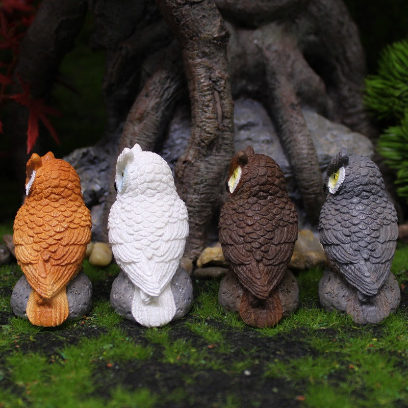 Resin Owl Figurines for Fairy Gardens & Moss Scenes