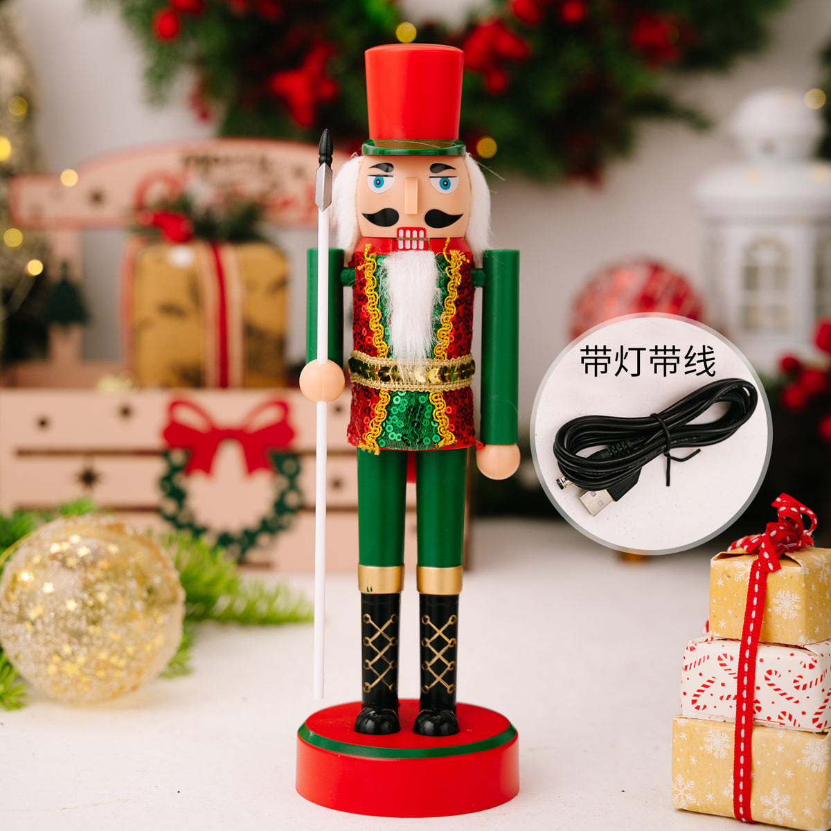 Light-Up Nutcracker Soldier Christmas Decoration Figure