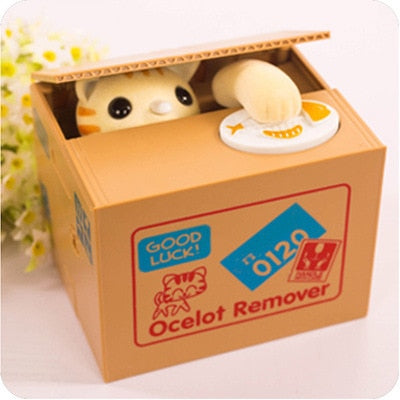 Automatic Cat Coin Bank for Fun, Playful Money Saving