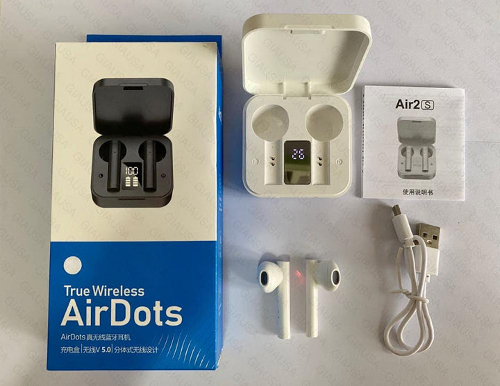 Half-In-Ear Wireless Earbuds with LED Battery Display