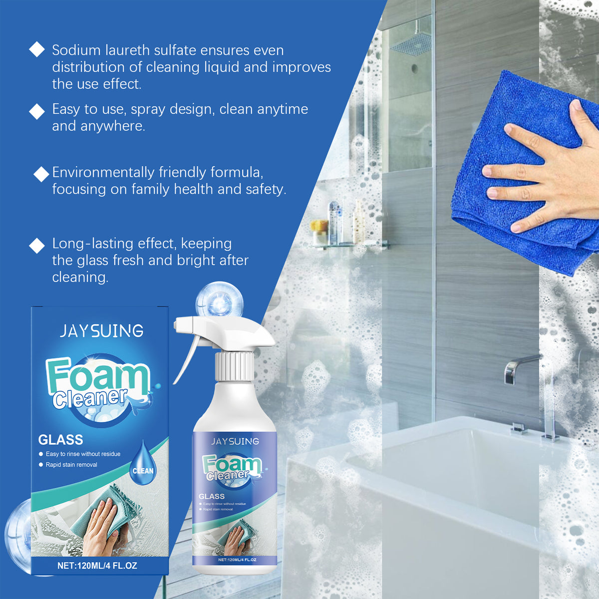 Glass Foam Cleaner Spray for Fast Oil Stain Removal