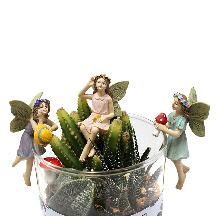 Resin Fairy Elf Flower Pot Hanger Set for Succulents