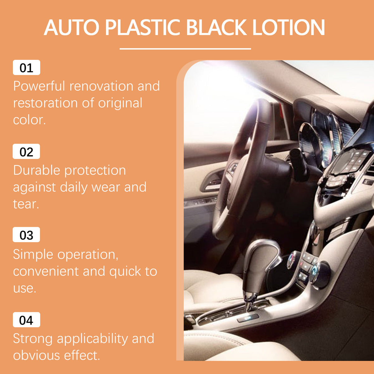 Car Plastic Restorer for Faded Black Interior & Trim