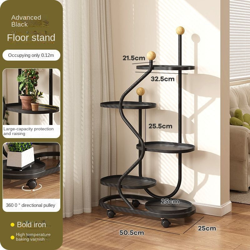 Mobile Plant Stand with Wheels for Stylish Small Spaces