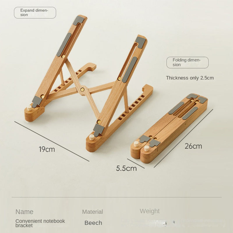 Solid Beech Wood Laptop Stand for Better Desk Posture