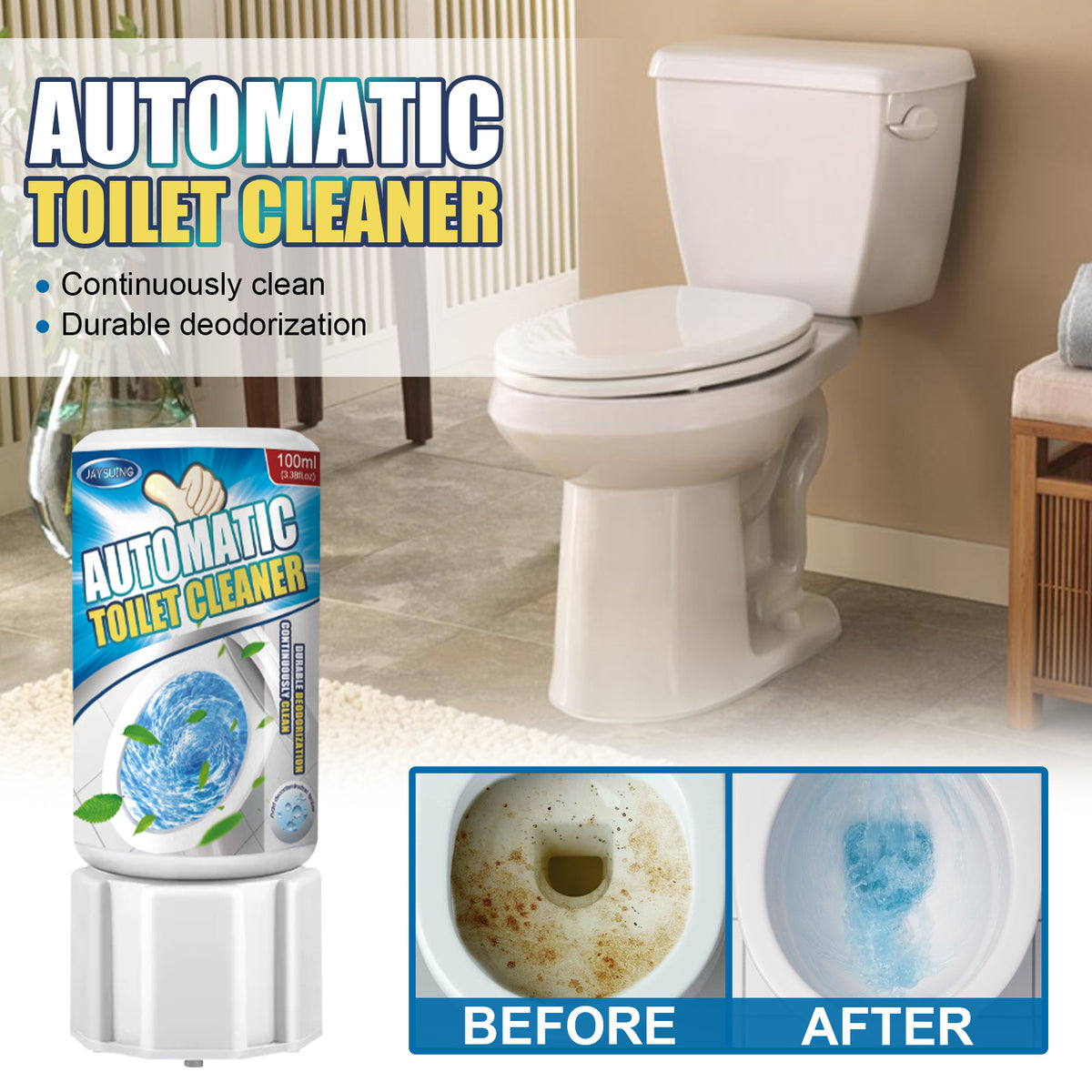 Automatic Toilet Cleaner for Continuous Deodorization