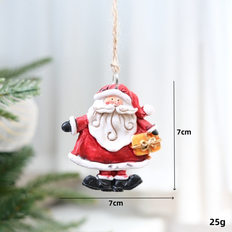 Vintage Santa Snowman Christmas Ornament Set for Trees