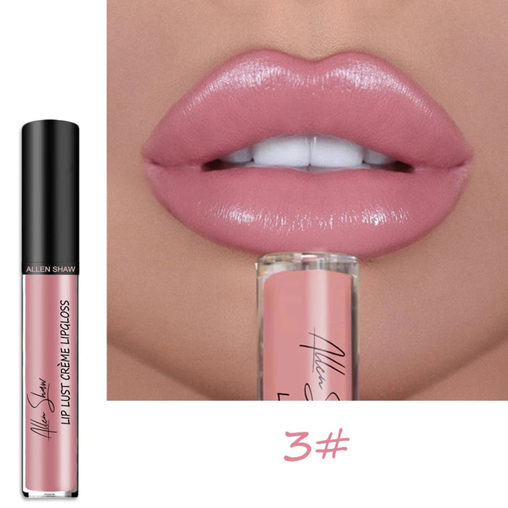 Nude Shiny Glitter Lip Gloss — Long-Lasting Liquid Glaze