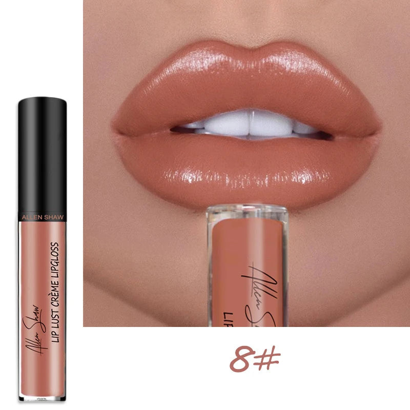 Nude Shiny Glitter Lip Gloss — Long-Lasting Liquid Glaze