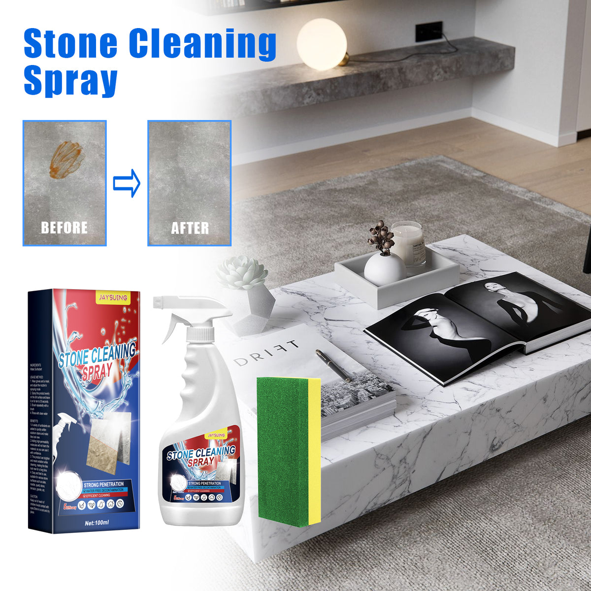 Stone Cleaning Spray for Stains on Marble & Tile