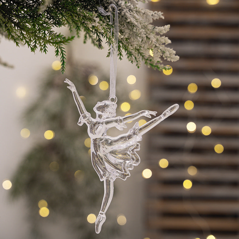 Transparent Angel Christmas Ornaments for Tree Sparkle