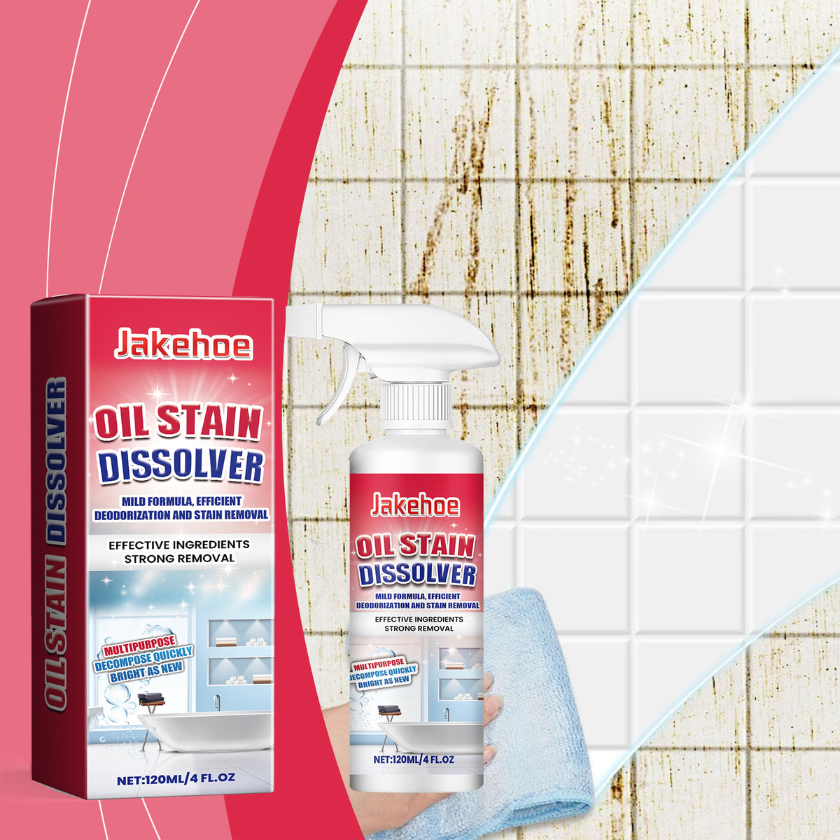 Bathroom Tile Cleaning Spray for Oil Stains & Grime