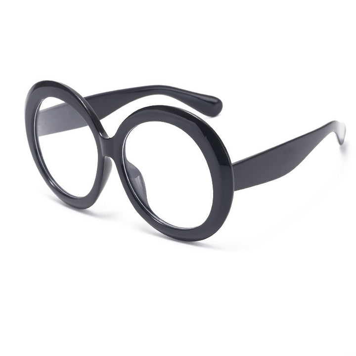 Oversized Round Sunglasses With Dual-Color Frames for Women
