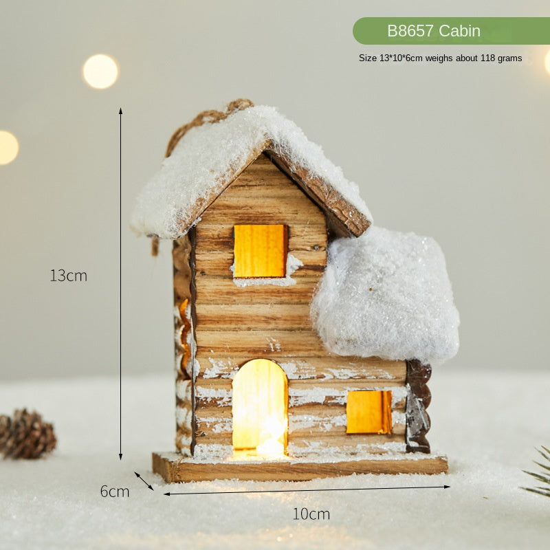 Christmas Wooden House Decoration | Cozy Light-Up Decor