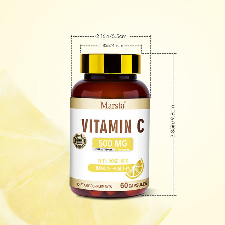 Vitamin C Capsules with Rose Hips — Extra Strength Immune