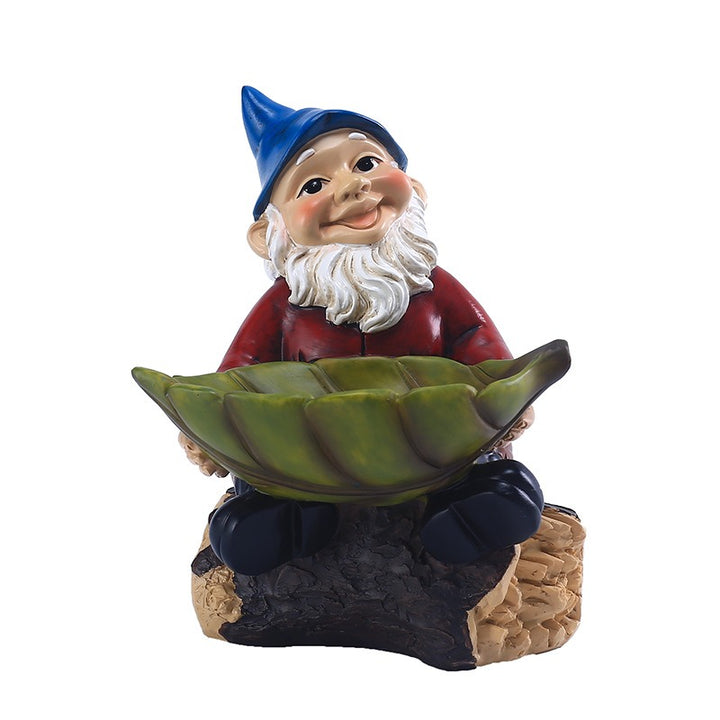 Garden Gnome Bird Feeder, Hand-Painted Resin Decor