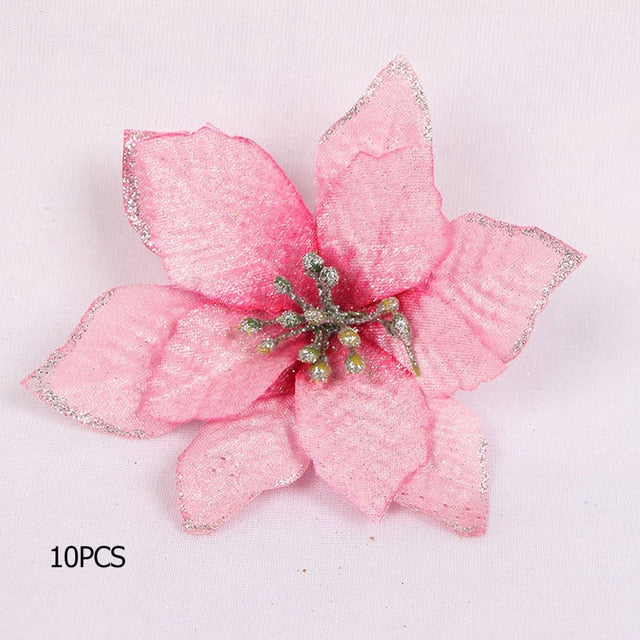 Artificial Poinsettia Tree Ornaments for Fuller Decor