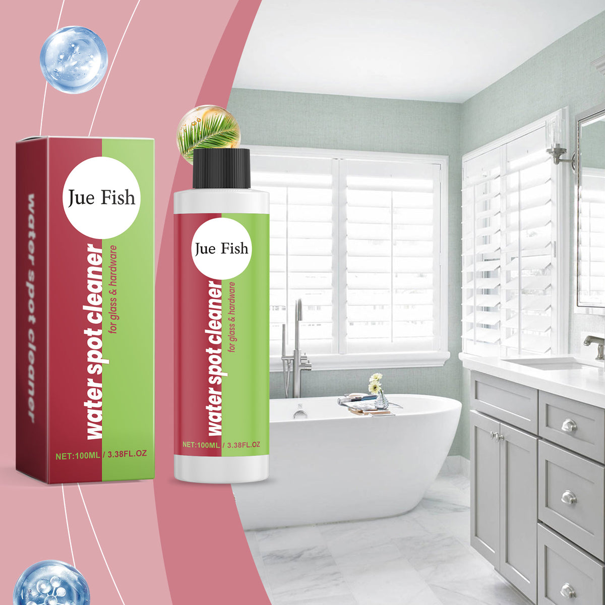 Bathroom Water Stain Remover for Glass, Tile & Tubs