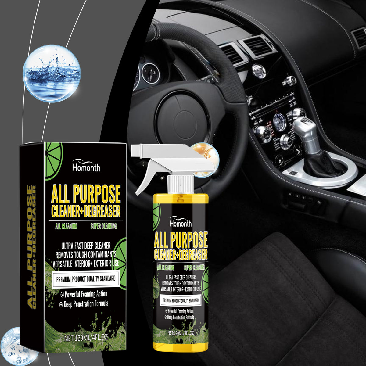 Automotive Interior Cleaner for Fast Deep Cleaning