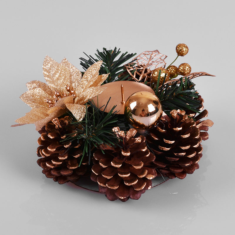 Christmas Pinecone Centerpiece With Candle Holders