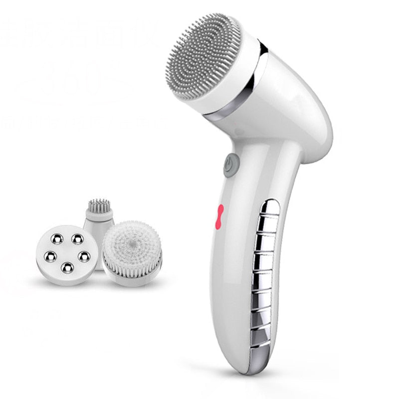 4‑in‑1 Sonic Facial Cleansing Brush — Solve Dryness, Acne