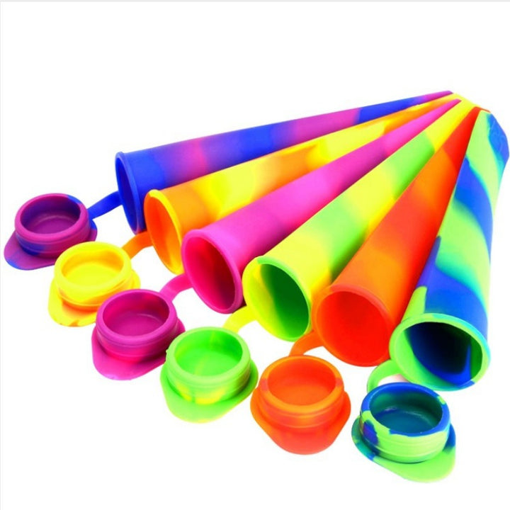 Reusable Silicone Popsicle Molds with Lids, Set of 6