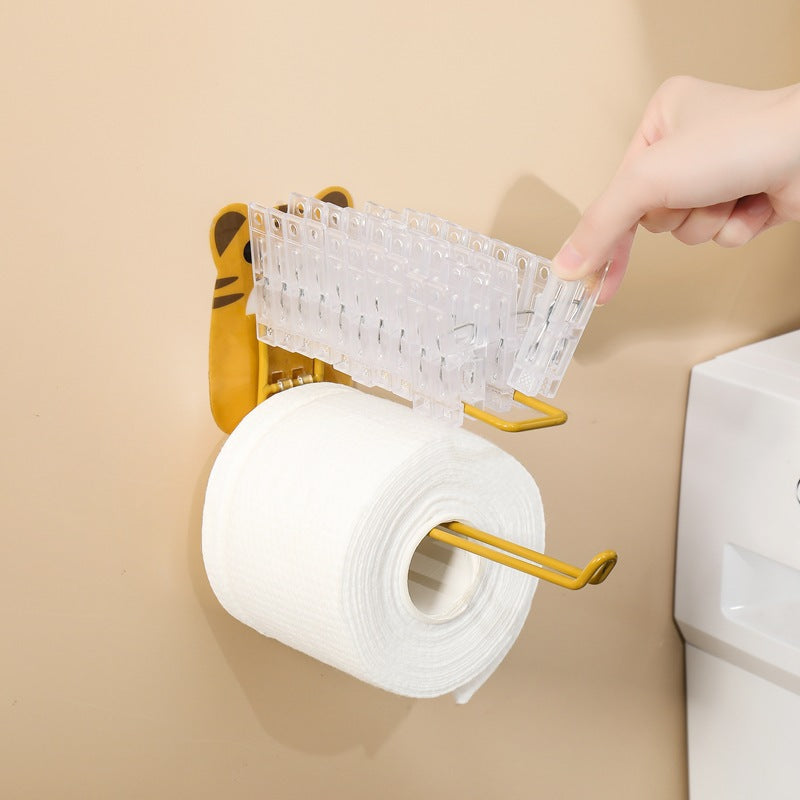 Punch-Free Wall Hooks for Bathroom Towels and Rolls
