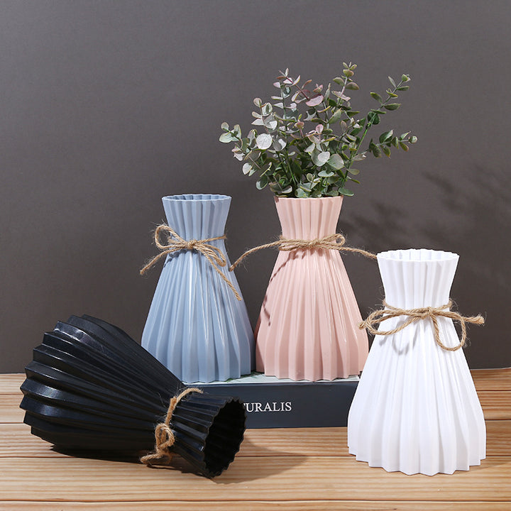 Modern Pleated Vase for Real or Artificial Flowers