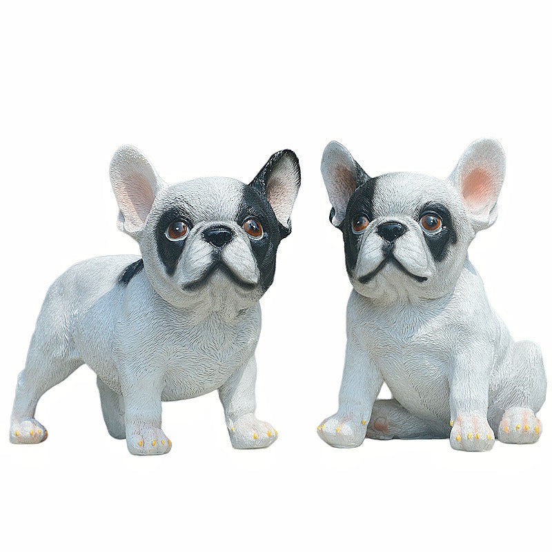 French Bulldog Garden Statue: Lifelike Resin Puppy Decor