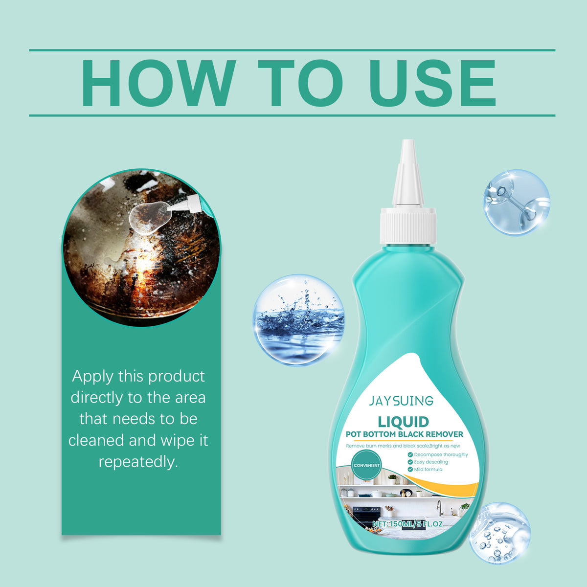 Kitchen Grease Cleaner for Shiny, Protected Pan Bottoms