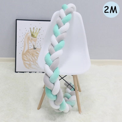 Braided Baby Bed Bumper for Cozy Nursery Bed Decor