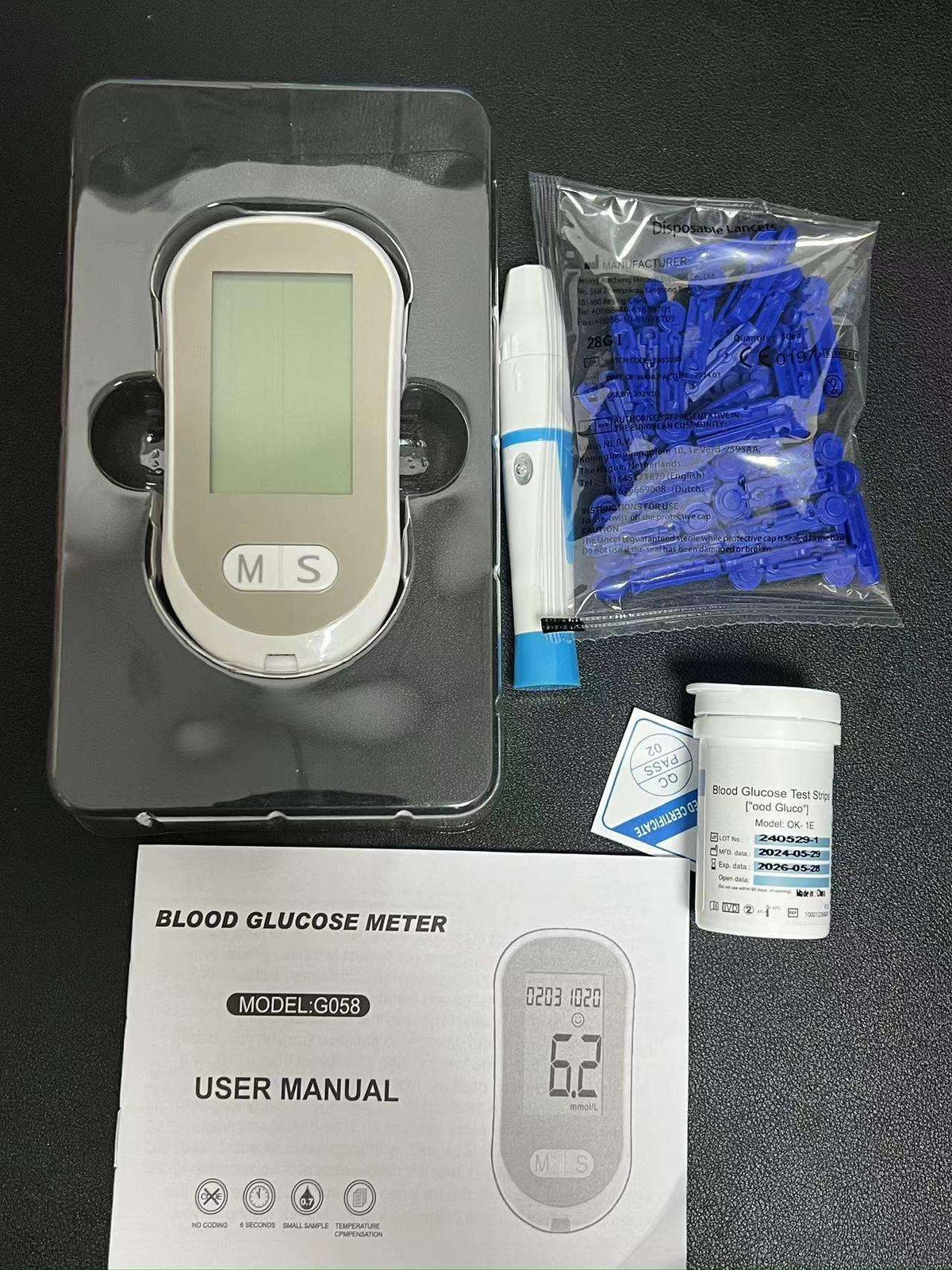 Blood Glucose Meter Kit with 50 Strips — 8-Second Results
