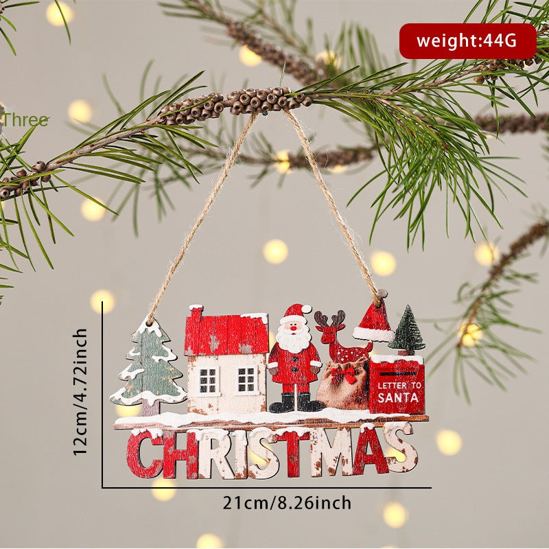 Christmas Welcome Door Sign – Rustic Wooden Decor