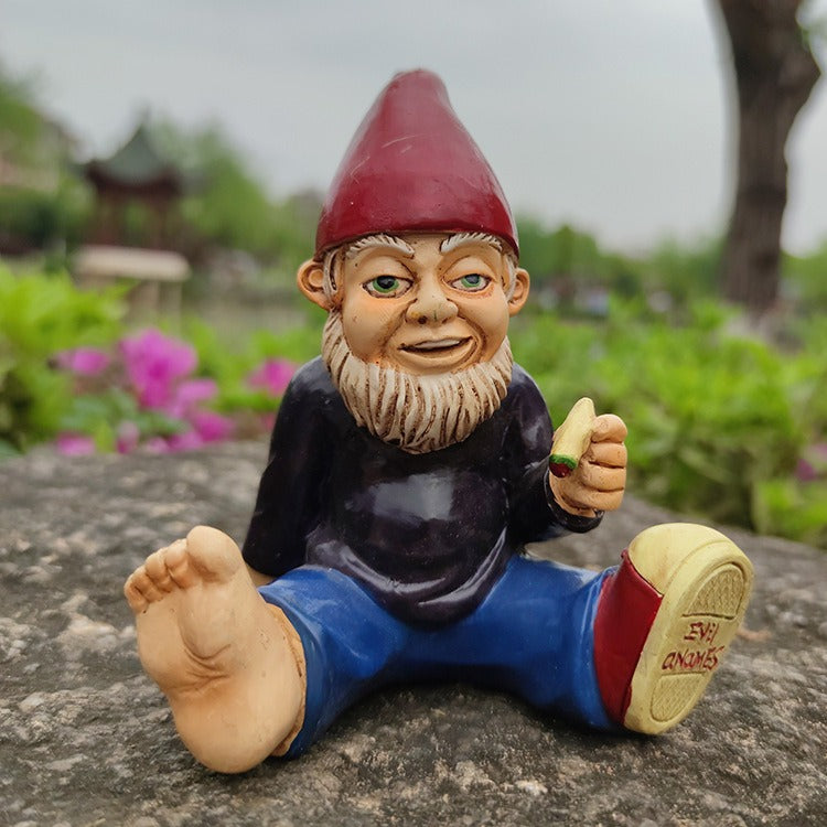 Bearded Resin Garden Gnome Ornament, Quirky Outdoor Decor