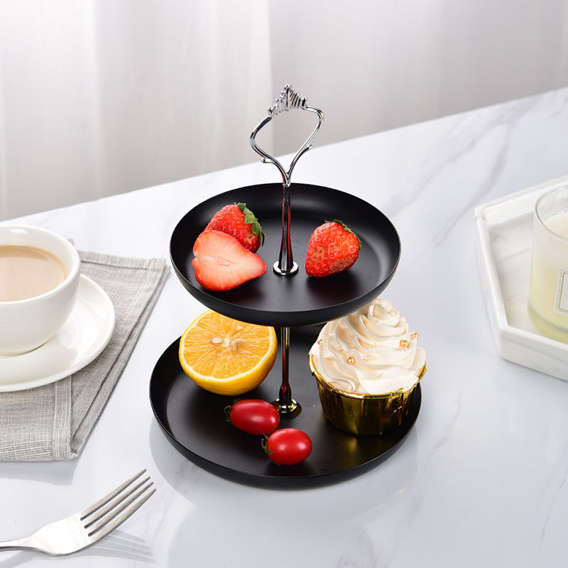 Two-Tier Gold Dessert Stand for Afternoon Tea