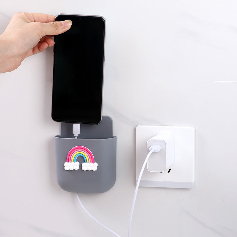Punch-Free Wall Pocket Remote and Phone Holder Storage