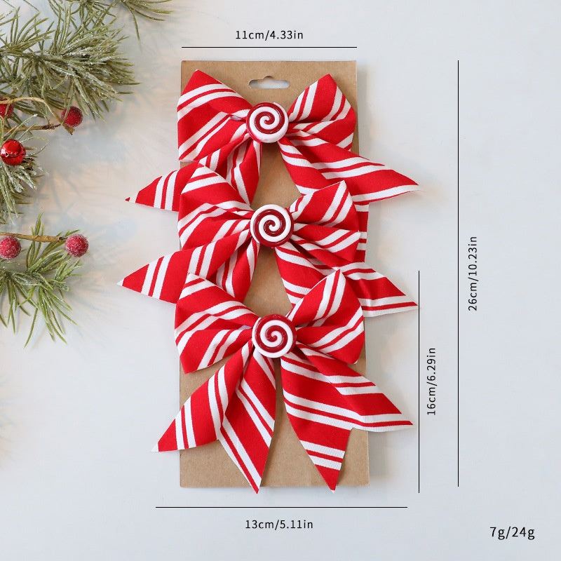 Christmas Tree Bow Decoration – Candy Cane Stripes