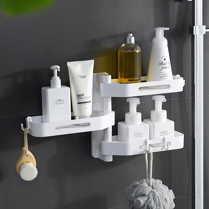 No-Drill Rotating Bathroom Shower Caddy Storage Rack