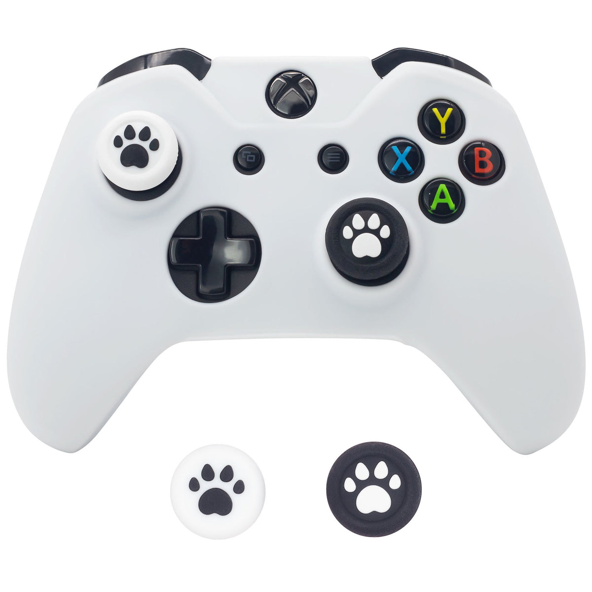 Pink Silicone Xbox Controller Cover with Paw-Print Caps