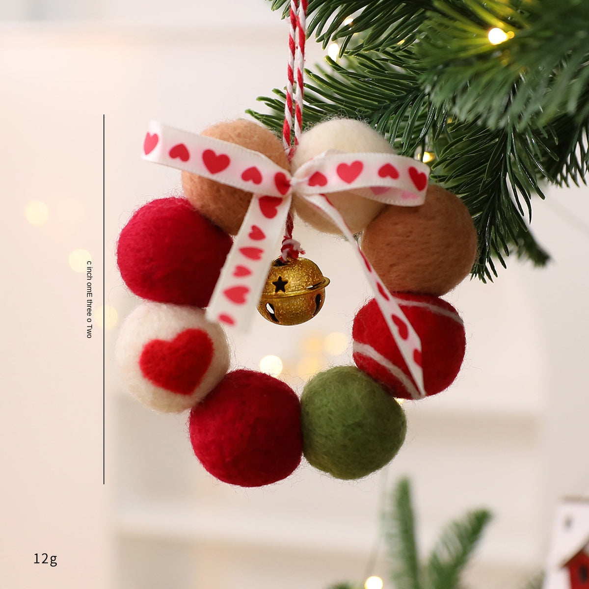 Felt Christmas Wreath Ornament Cozy Holiday Tree Decor