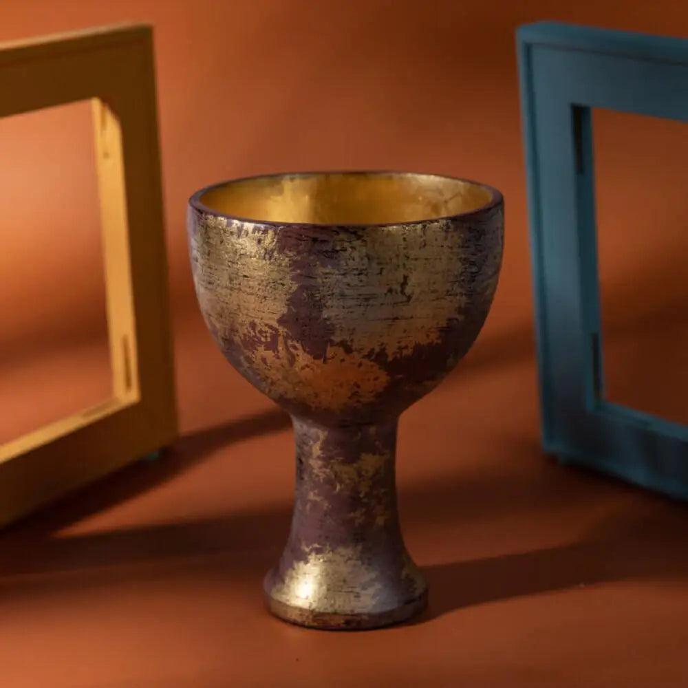 Holy Grail Cup Prop for Cosplay: Aged Gold Leaf Resin
