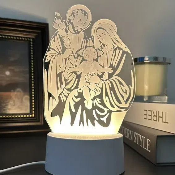 Holy Family 3D Acrylic Night Light for Bedroom Decor