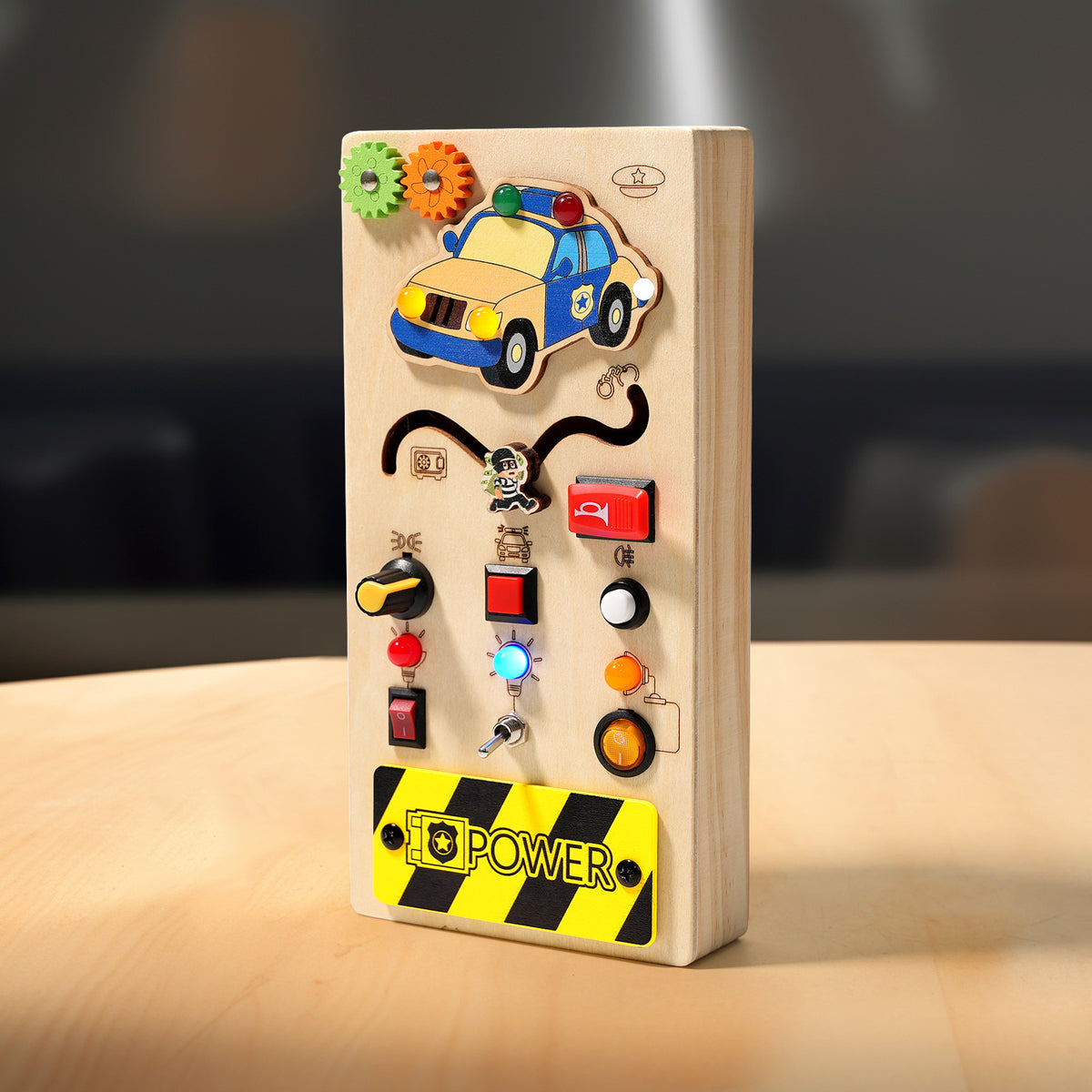 Wooden Busy Board Toy for Screen-Free Early Learning