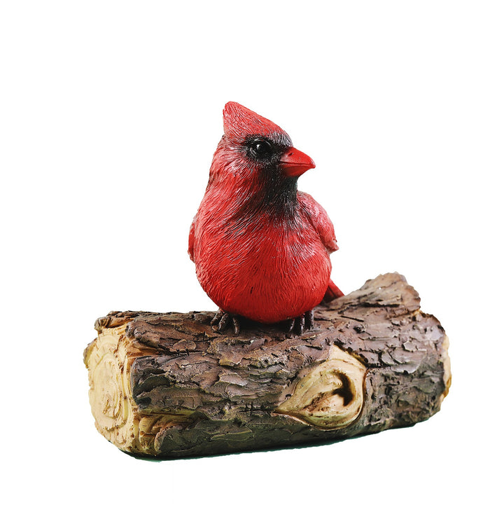 Red Cardinal Garden Statue, Hand-Painted Resin Bird Decor