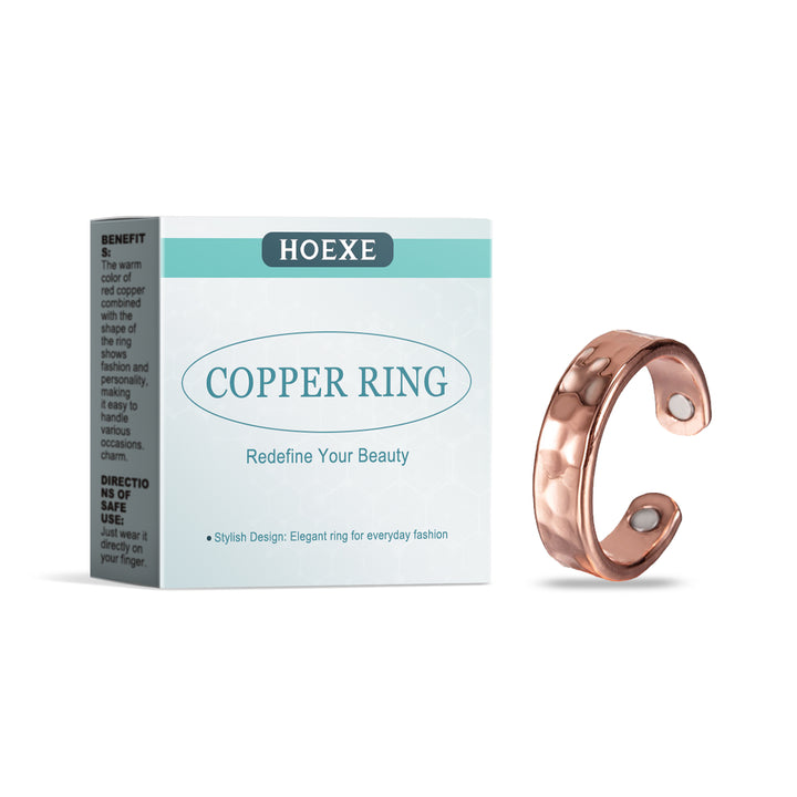 Red Copper Corrugated Ring for Distinctive Daily Style
