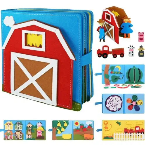 Montessori Farm Busy Board Quiet Book for Toddlers