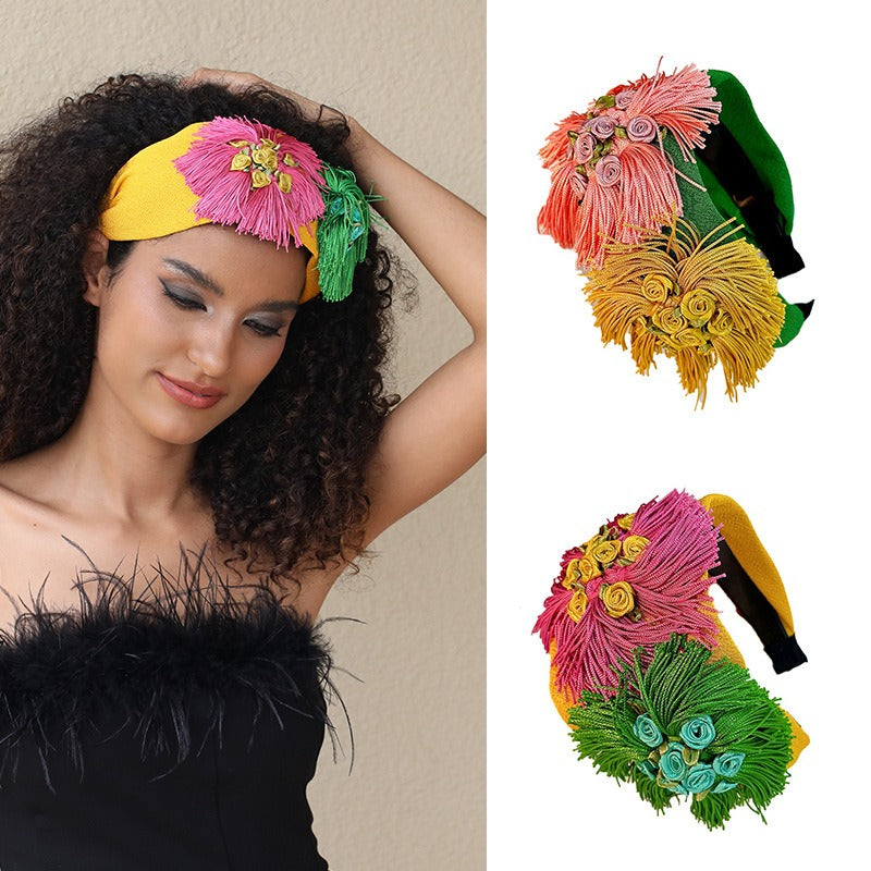 Handmade Fabric Flower Statement Headband, Oversized Bloom