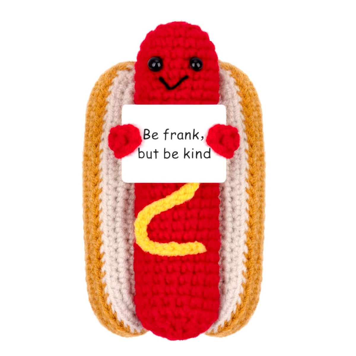 Crocheted Encouragement Doll for Cheerful Desk Decor